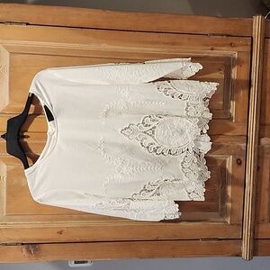 Cynthia Rowley eyelet/lace blouse sz M